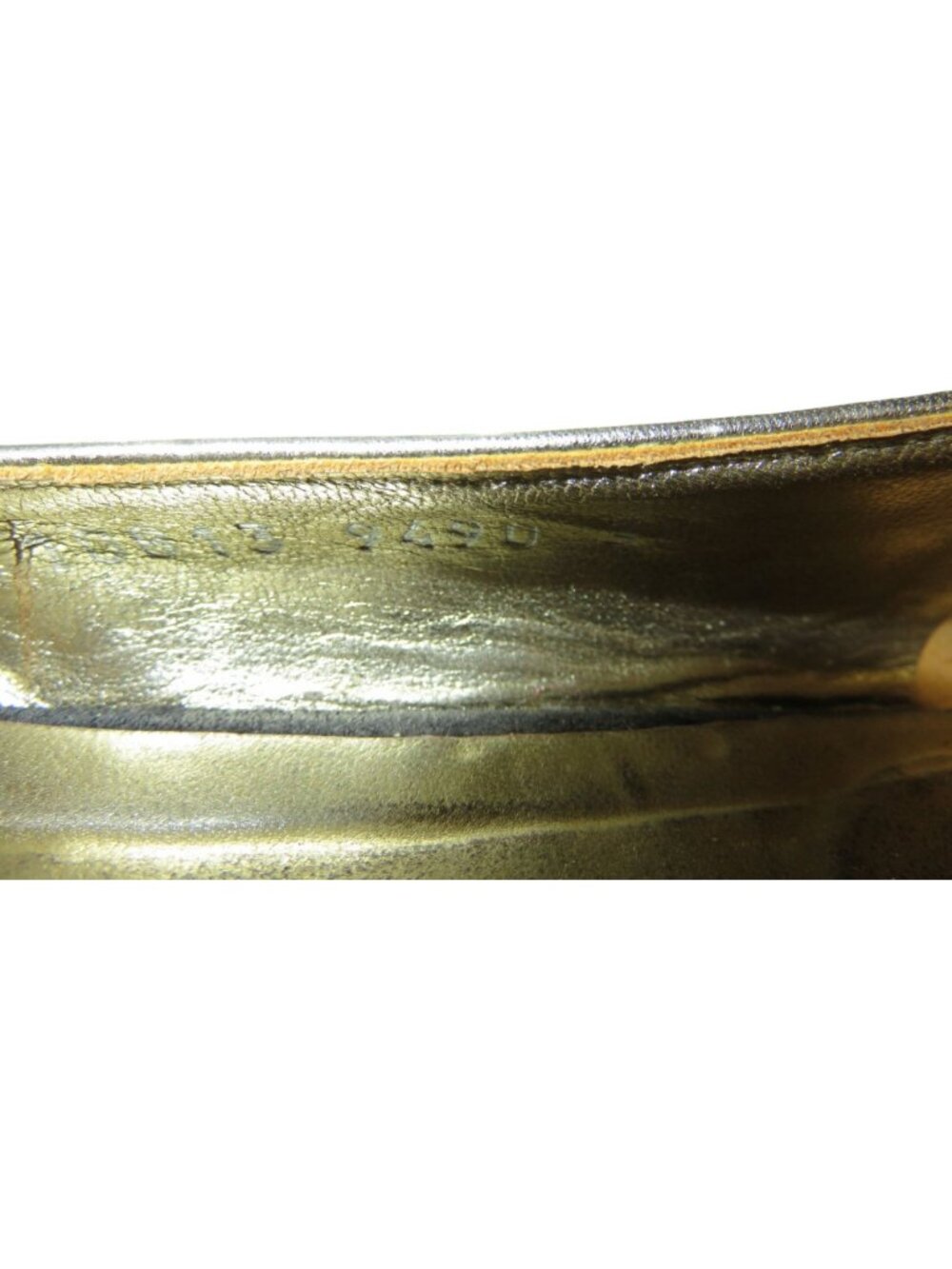 Escada Vintage Black Italian Suede Leather Gold Cone Embellished flats 38 or 8 - Picture 9 of 9